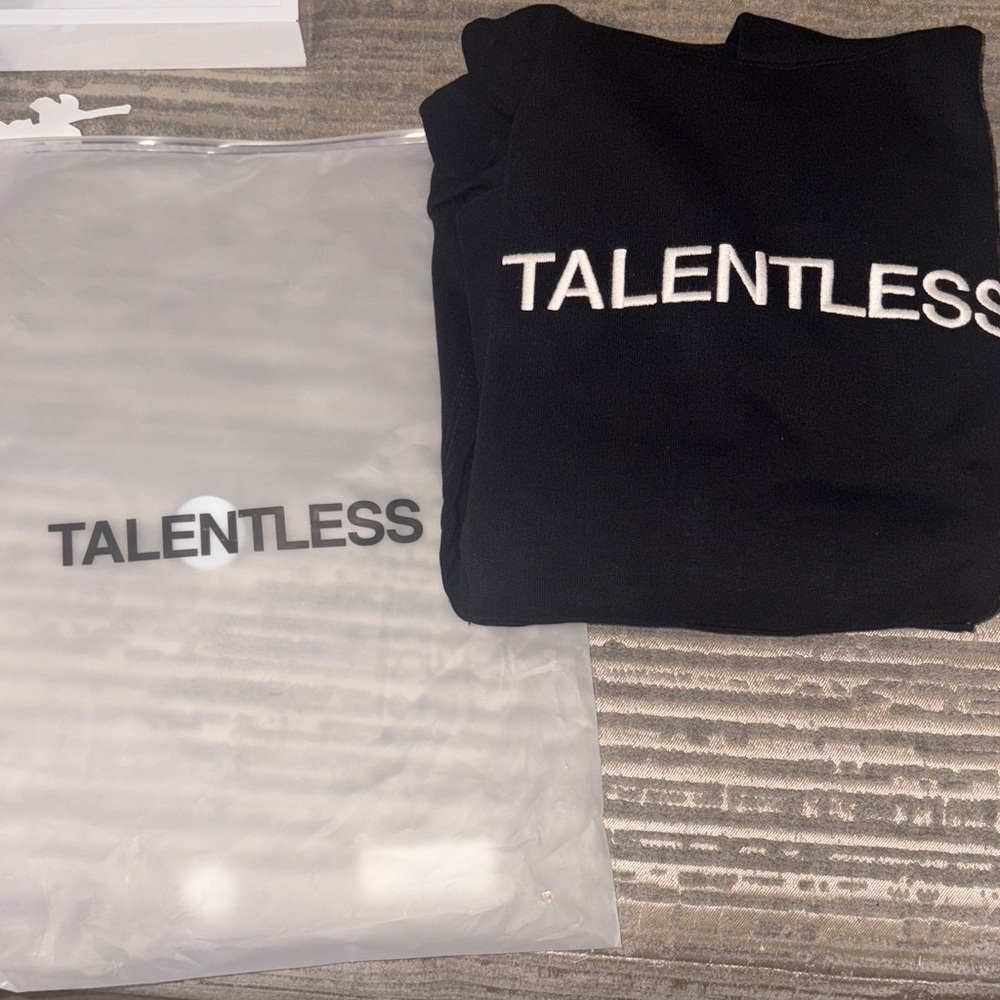 TALENTLESS Black Sweatshirt with White Logo